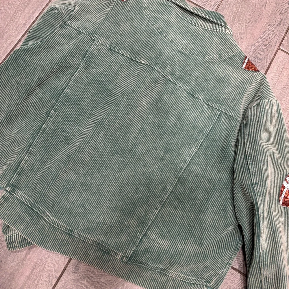 Sequined corduroy football jacket Size Large 100% Cotton - Picture 9 of 9
